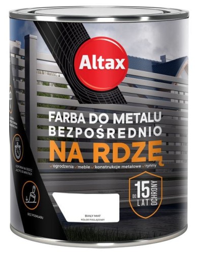 Przejdź do produktu Farba do metalu na rdzę biały mat 2,5 l  Altax