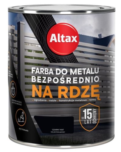 Przejdź do produktu Farba do metalu na rdzę czarny mat 2,5 l  Altax 