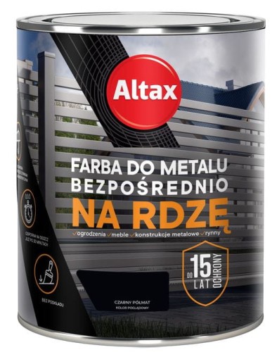 Przejdź do produktu Farba do metalu na rdzę czarny półmat 2,5 l  Altax