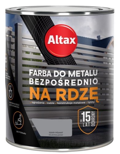 Przejdź do produktu Farba do metalu na rdzę szary półmat 2,5 l  Altax