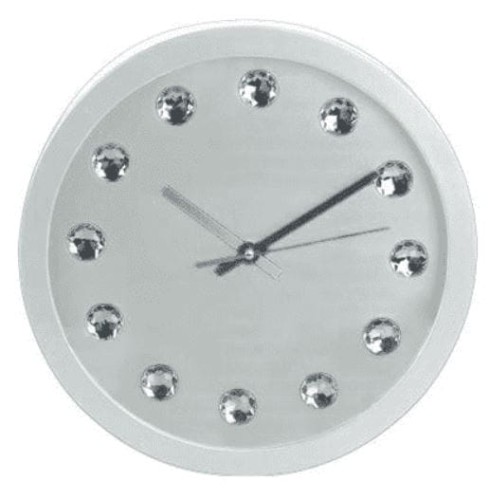 Przejdź do produktu Zegar ścienny 30 cm z diamentami biały 550057