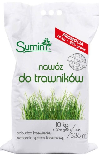 Przejdź do produktu Nawóz do trawników 10 kg + 2 kg gratis Sumin