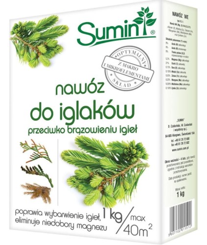 Przejdź do produktu Nawóz do iglaków przeciwko brązowieniu igieł 1 kg Sumin
