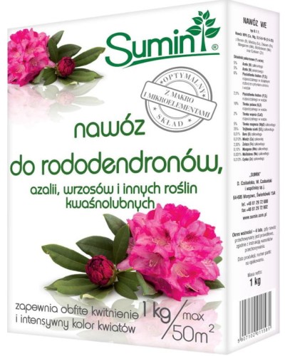 Przejdź do produktu Nawóz do rododendronów i innych roślin kwaśnolubnych 1 kg Sumin