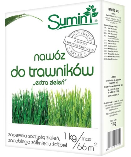 Przejdź do produktu Nawóz do trawników EXTRA ZIELEŃ 1 kg Sumin
