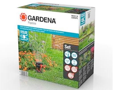 Przejdź do produktu Zestaw nawadniania zraszacz rura puszki Gardena 8274
