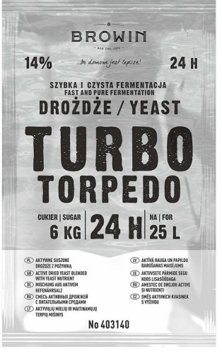 Przejdź do produktu Drożdże gorzelnicze 250 g Turbo Torpedo 24h 403140