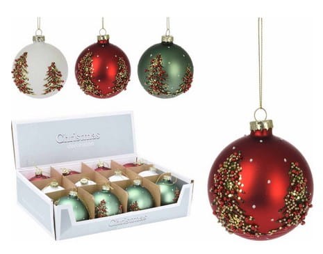 Przejdź do produktu Bombki szklane ozdobne 8 cm 12 szt 389020