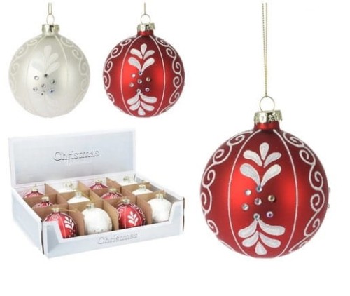 Przejdź do produktu Bombki choinkowe szklane ozdobne 8 cm 12 szt 388900