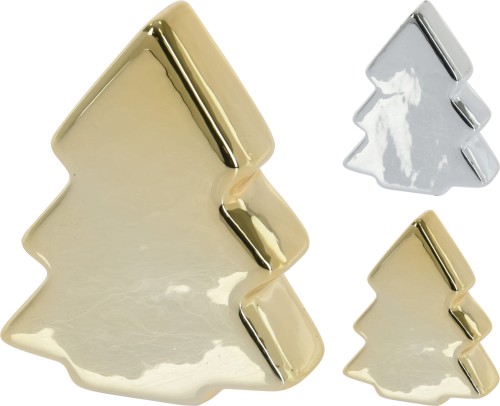 Przejdź do produktu Figurka choinka złota, srebrna 9 cm 356701