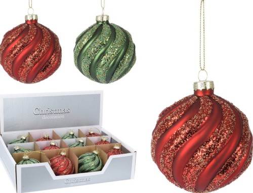 Przejdź do produktu Bombki choinkowe szklane ozdobne 8 cm 12 szt 389099