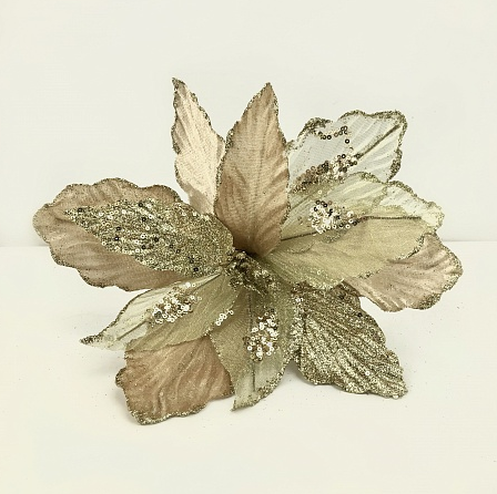 Przejdź do produktu Dekoracja kwiat na klipsie złoty 965081