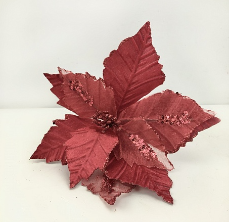 Przejdź do produktu Dekoracja kwiat na klipsie czerwony 965104