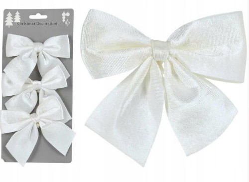 Przejdź do produktu Kokarda na choinkę welurowa biała 10cm 3 szt 899287