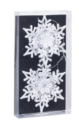 Przejdź do produktu Zawieszki śnieżynki na choinkę 11cm 2szt 856174