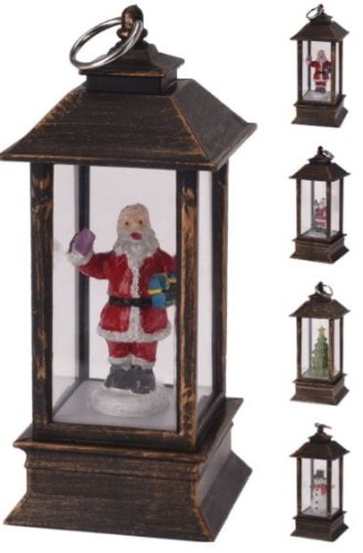 Przejdź do produktu Latarnia LED z figurką świąteczną 14 cm 307253