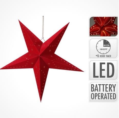 Przejdź do produktu Gwiazda wisząca czerwona 45 Led 400763