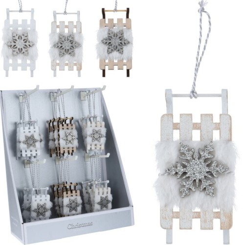 Przejdź do produktu Sanki świąteczne wiszące 11 cm na choinkę 412148