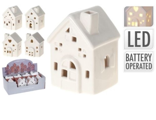 Przejdź do produktu Ceramiczny domek z podświetleniem LED  8cm 748710