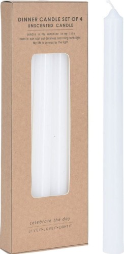 Przejdź do produktu Świeca stołowa 4 szt biała 313353