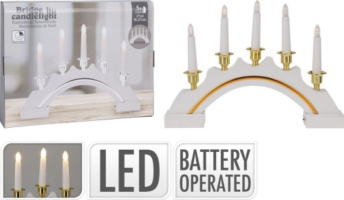 Przejdź do produktu Świecznik stołowy drewniany 5 led 371827