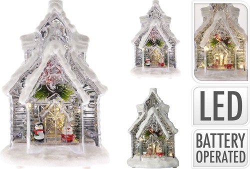 Przejdź do produktu Domek świąteczny z led scenka 27 cm 249355