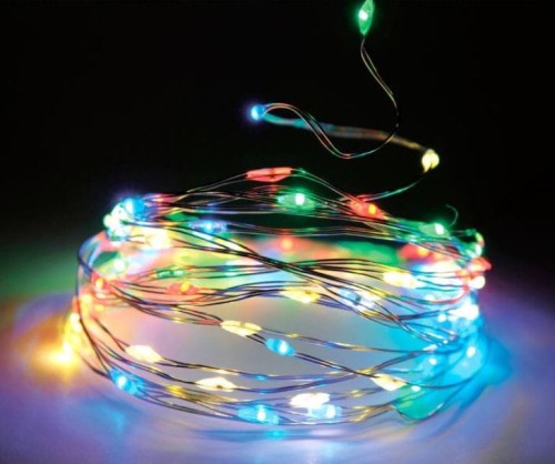 Przejdź do produktu Lampki na druciku kolorowe 80 LED ryż 452543