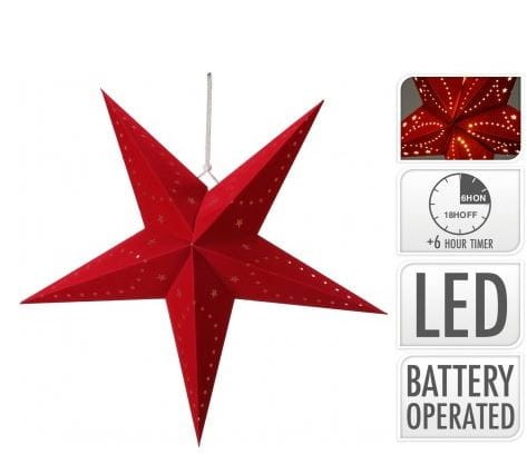 Przejdź do produktu Gwiazda wisząca czerwona 60 Led 400817