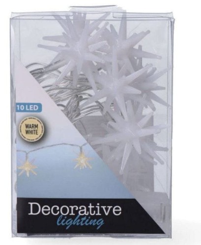 Przejdź do produktu Lampki gwiazdki na baterie białe ciepłe 10 LED 696732