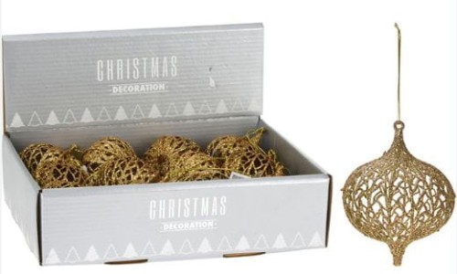 Przejdź do produktu Ozdoba wisząca wrzeciono 6 cm złote 938757