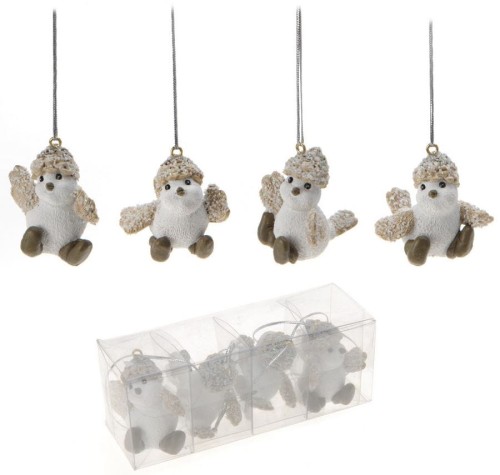 Przejdź do produktu Ptaszek wiszący świąteczny 4,5 cm polystone 124852