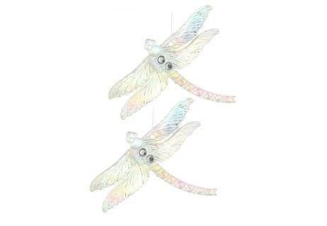 Przejdź do produktu Zawieszka na choinkę ważka opalizująca 17cm 2szt 855665