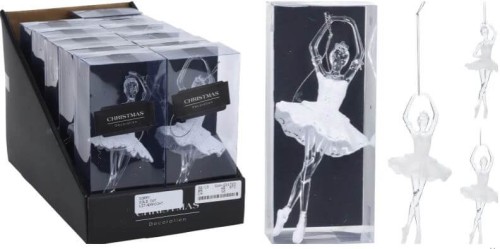 Przejdź do produktu Zawieszka na choinkę baletnica biała 17cm 855368