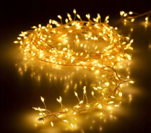 Przejdź do produktu Lampki choinkowe girlanda biały ciepły ryż na druciku cluster 100 LED 218251