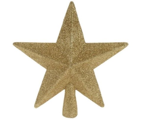 Przejdź do produktu Gwiazda czub na choinkę złota 19cm 372162 brokat