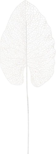 Przejdź do produktu Liść bananowca 67 cm biały z brokatem 665899