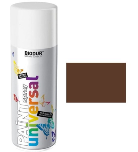 Przejdź do produktu Farba w sprayu brązowa orzech do metalu drewna 400ml BIODUR 4032