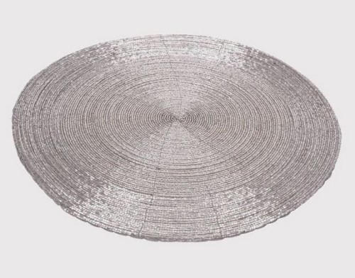 Przejdź do produktu Mata podkładka na stół z koralików srebrna 35cm 404730