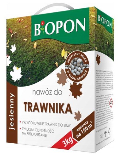 Przejdź do produktu Nawóz jesienny do trawników  3KG BIOPON 