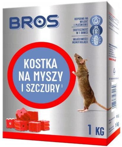 Przejdź do produktu Trutka trucizna na myszy szczury kostka 1kg  Bros