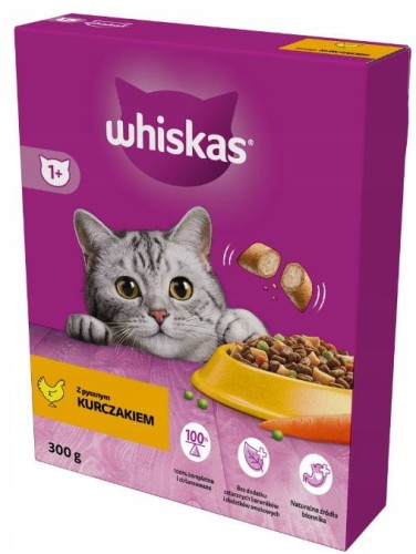 Przejdź do produktu Whiskas sucha karma kot kurczak 300g