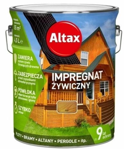Przejdź do produktu Impregnat żywiczny do drewna 4,5L Dąb Altax 