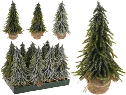 Przejdź do produktu Choinka sztuczna w jucie 28cm ośnieżona