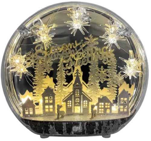 Przejdź do produktu Drewniana dekoracja z led 25 cm 253864