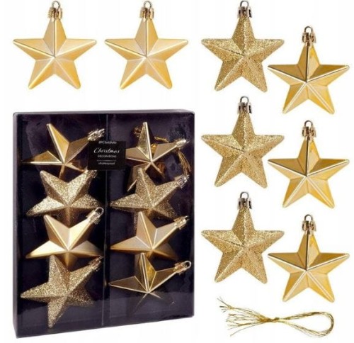 Przejdź do produktu Komplet gwiazdek wiszących 8 szt 6,5 cm 152559