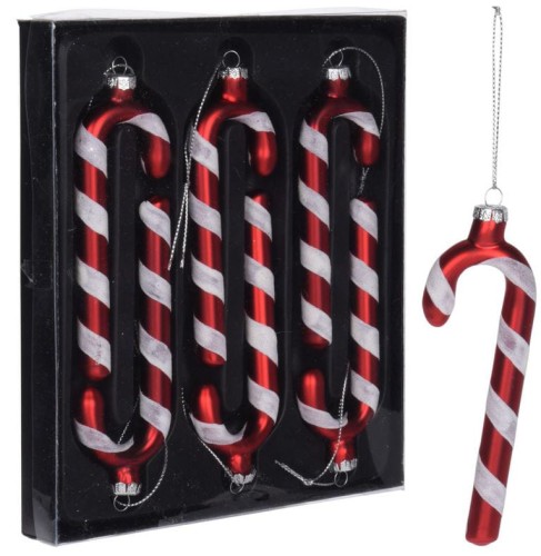 Przejdź do produktu Bombki w kształcie laski 6 szt 12 cm 713026