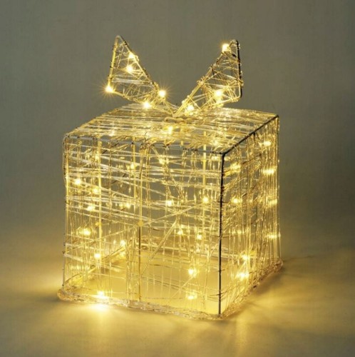 Przejdź do produktu Prezent świecący świąteczny akrylowy 15 cm 30 led 613193