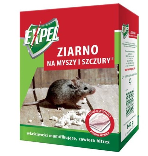 Przejdź do produktu Ziarno na myszy i szczury 140g Expel