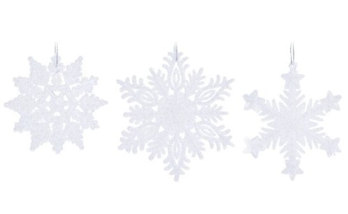 Przejdź do produktu Zawieszka śnieżka płatek śniegu 10cm biała 597985