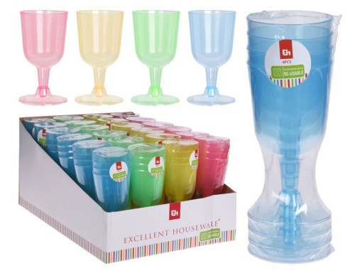 Przejdź do produktu Kieliszki do wina plastikowe 160 ml 4 szt 587665
